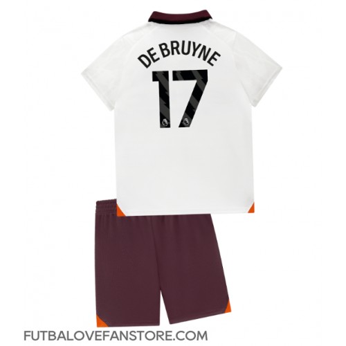 Manchester City Kevin De Bruyne #17 Vonkajší Detský futbalový dres 2023-24 Krátky Rukáv (+ trenírky)
